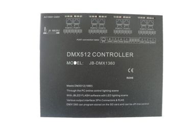 AC110V - 240V Black DMX512 Master Controller 8 พอร์ตมาตรฐาน DMX512 Data Output พร้อมใช้งาน