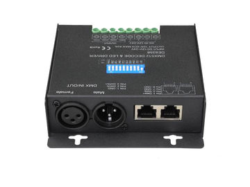 ตัวถอดรหัส LED RGBW LED สีดำ DMX512 สำหรับหลอดไฟ LED แรงดันไฟฟ้าคงที่ 10A / CH * 4 ช่องสัญญาณ